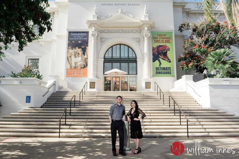 Couple standing in front of museum