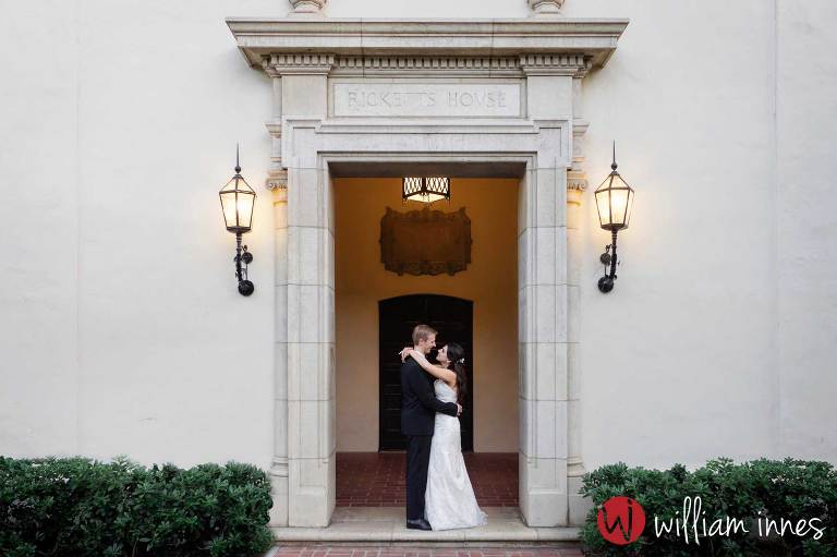 couple kissing at wedding at The Athenaeum Pasadena